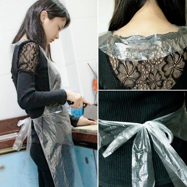 

aprons t21d 25pcs multifunctional disposable apron cooking painting waterproof for men women