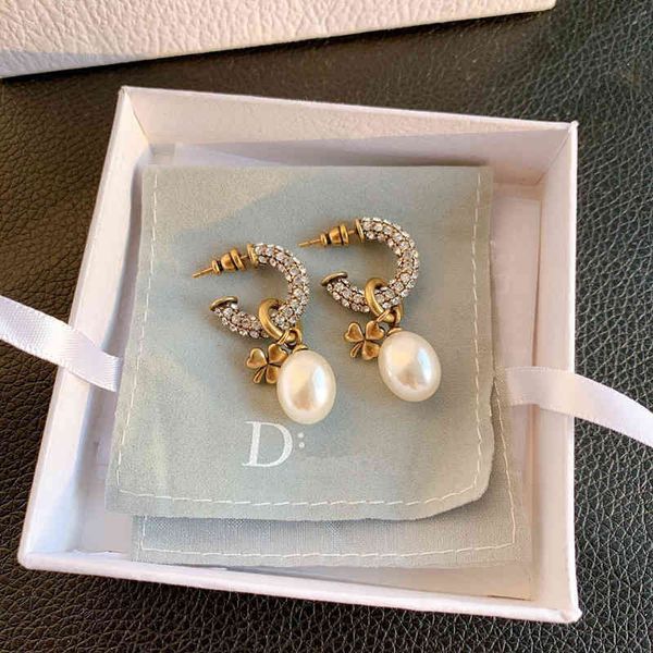 

factory specials aa new version pearl full diamond 925 silver needle female earrings, Golden