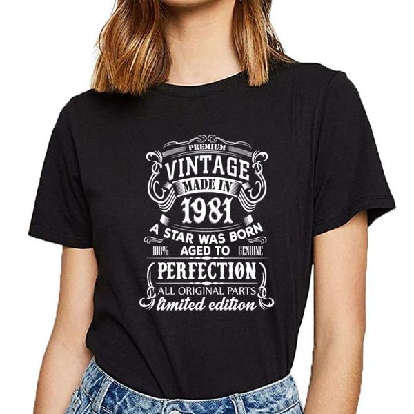 

women's t-shirt t shirt women vintage 1981 funny white custom female tshirt