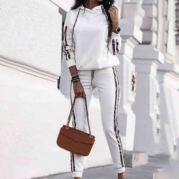

autumn blouse and 2 women capris pieces set tracksuit turtleneck long sleeve pullover sweatshirt drawstring sportswear, Black;white