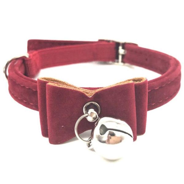 

cat collars & leads bowknot pet collar safety elastic bow tie with bell small dog safe soft velvet products decor