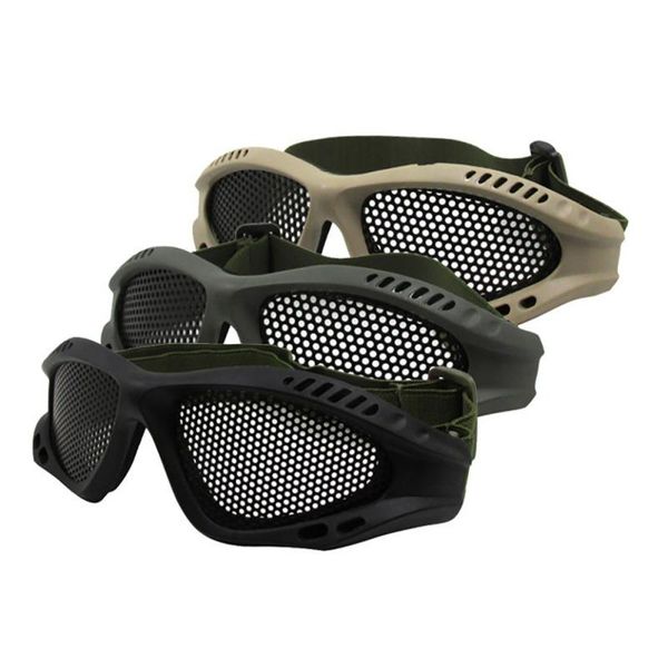 

cycling helmets adjustable headband tactical paintball climbing protect eyes no fog mesh glasses wire lens eye wear goggles