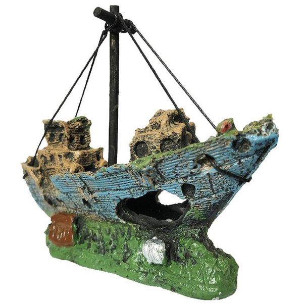 

aquarium ornament wreck sunk ship sailing boat destroyer fish tank cave decor decorations
