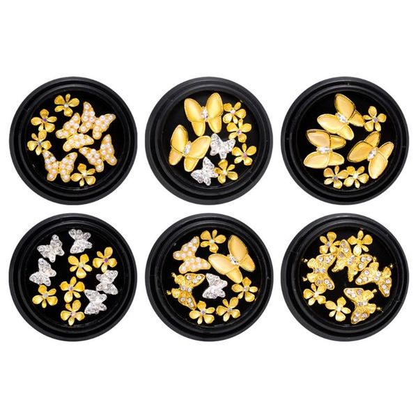 

nail art decorations 1 box rhinestones metal small butterfly crystal for jewelry, Silver;gold