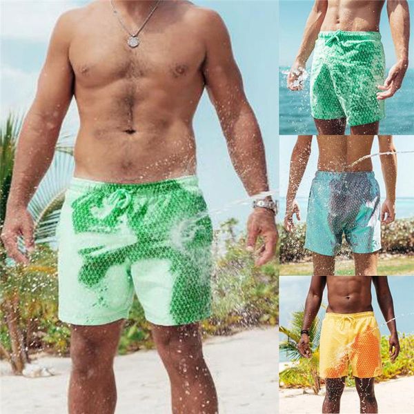 

men's swimwear 2021 quick dry magical change color beach shorts summer men swim trunks swimsuit portable fashion bathing