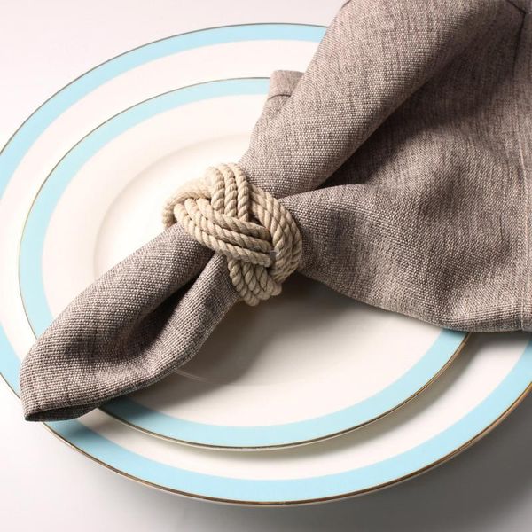 

model room natural jute napkin ring rope woven buckle linen rings