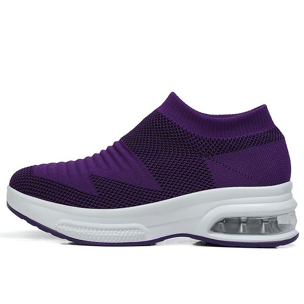 Atacado 2021 Qualidade superior para homens Mulheres Esportes Correndo Sapatos Mesh Respirável Sock Corredores Roxo Rosa Sapatilhas Ao Ar Livre EUR 36-45 WY32-A12