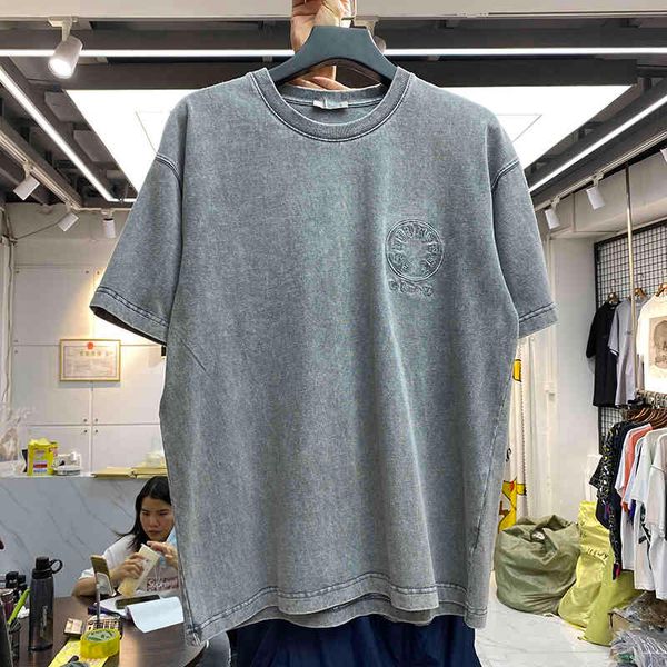 

men's t-shirts heavy fabric embroidered los angeles male t-shirt woman better vintage quality wash old t-, White;black