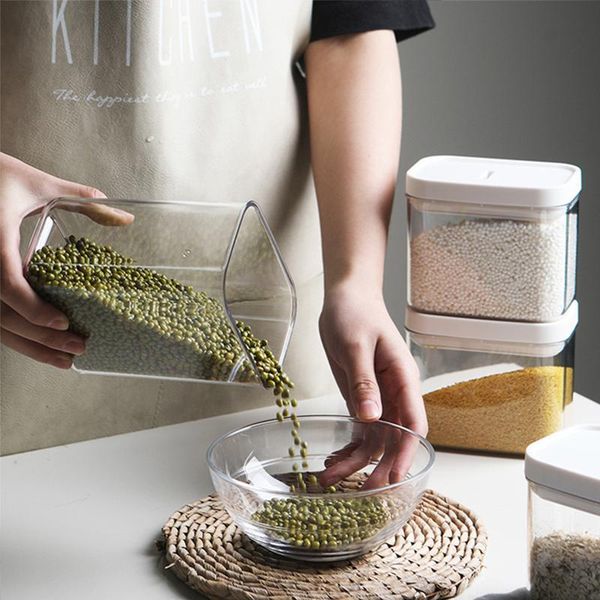 

storage bottles & jars household kitchen containers food box plastic sealed tank transparent grain