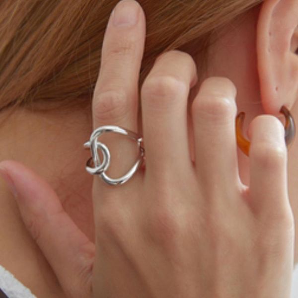 

cluster rings simple metal geometry circular punk set opening index finger accessories buckle joint tail ring for women jewelry gifts, Golden;silver