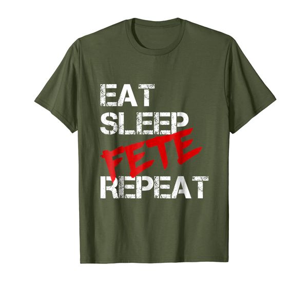 

eat sleep fete repeat t-shirt, White;black