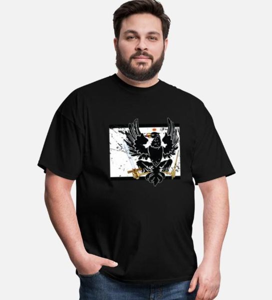 

men's t-shirts vintage prussia flag with coat of arms t-shirt. summer cotton o-neck short sleeve t shirt s-3xl, White;black