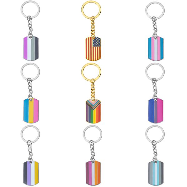 

mixed pride lgbt bisexual pride round key chain metal accessories keychains, Silver