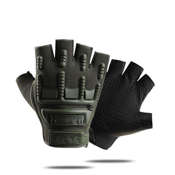 

men's and women's spring and summer anti-skid children's half tactical half-finger riding gloves, White