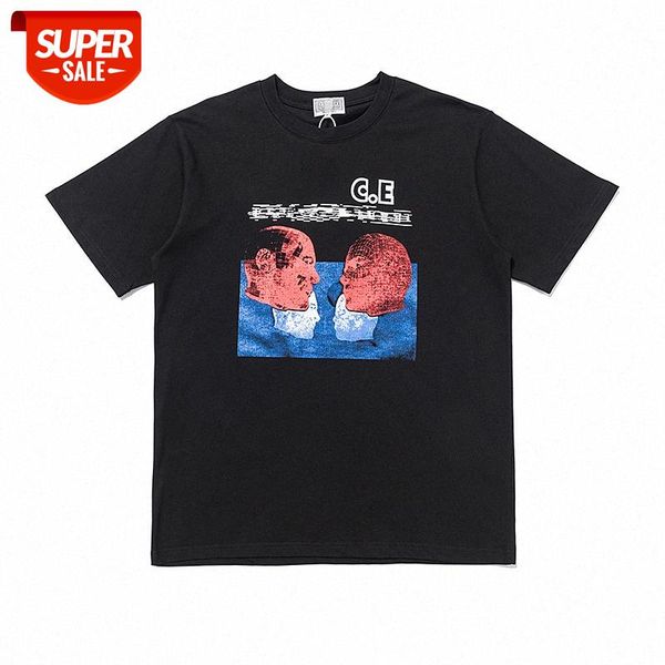 

man statue pattern round neck pullover short sleeve same batch #s40t, White;black