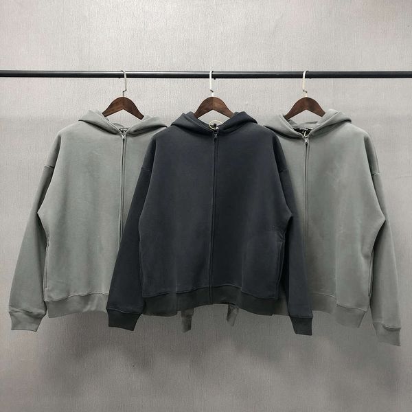 

designer's same style hoodie classic high street coconut plush zipper men's sweater, Black