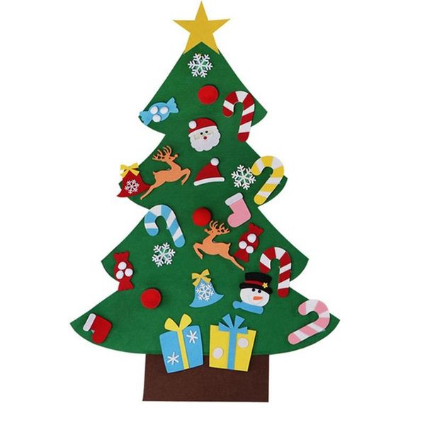 

christmas decorations diy felt tree for home wall ornaments santa claus xmas kids gifts