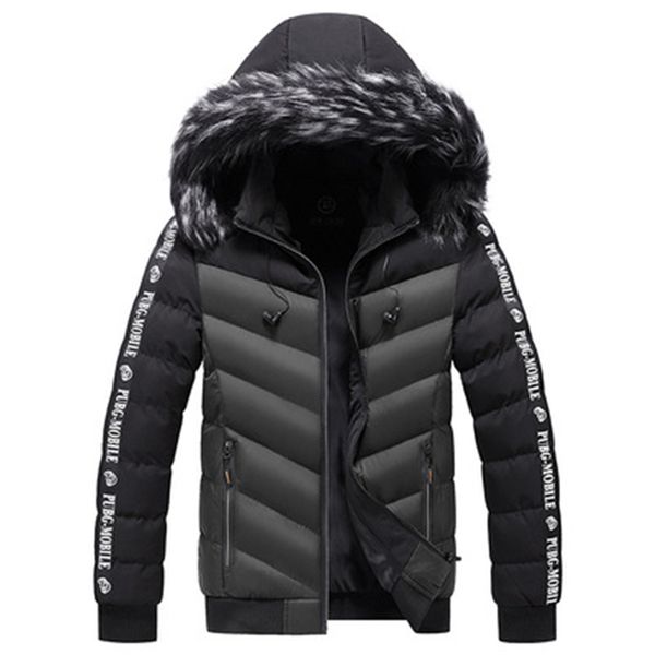 

man thicken parker down coats wholesale fashion warm splicing windproof hooded puffer jacket designer winter bread fur collar puff jackets, Black