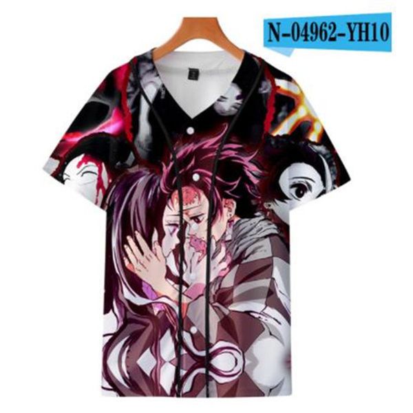 Mann Sommer Günstige T-shirt Baseball Jersey Anime 3D Gedruckt Atmungsaktive T-shirt Hip Hop Kleidung Großhandel 076