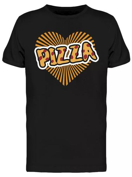 

Comic Pizza Heart Graphic Tee Men's -Image by Shutterstock, White;black