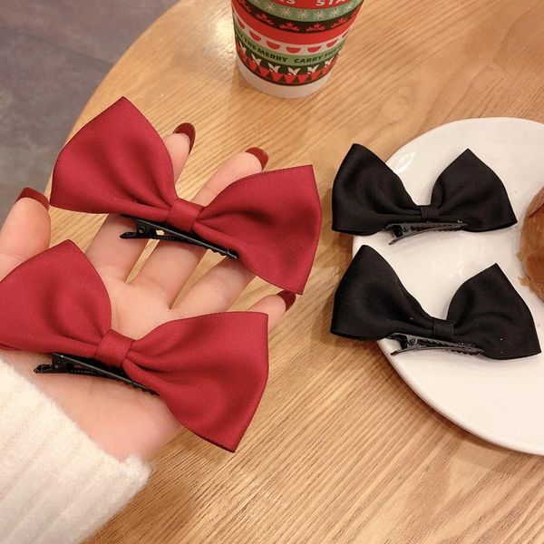 

hair accessories 1 pcs/set side women bowknot hairpin satin sweet gilrs clip headwear elegant barrettes