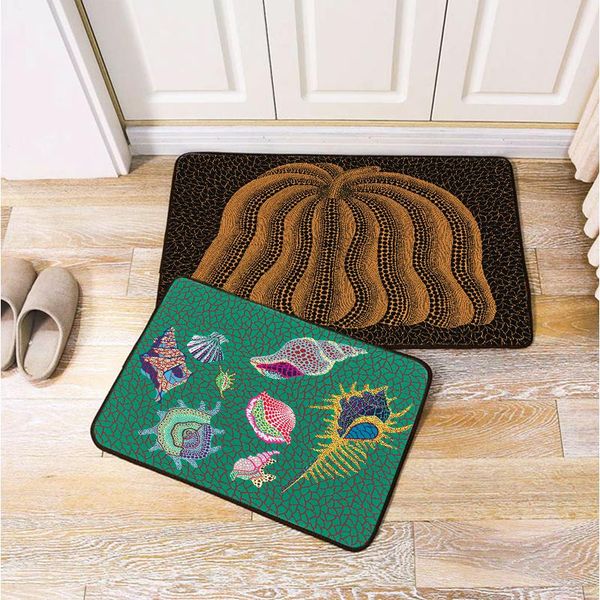

japanese speckled pumpkin floor mats abstract art decorative rectangle rug entrance stepping home non-slip carpet carpets
