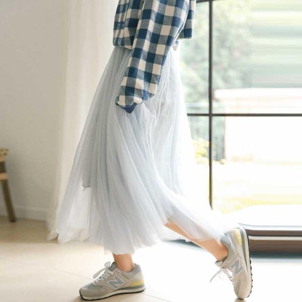 

skirts ins casual loose mesh skirt, Black