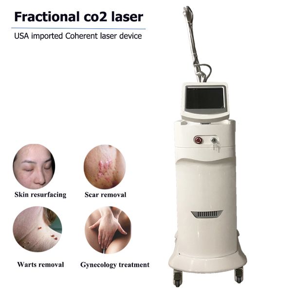 Tratamento fracionário de laser de CO2 360 graus de aperto vaginal Máquinas de beleza de reajuramento de pele USA Coerente a lasers Metal Tube 3 cabeças