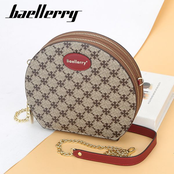

handbag baellerry women's bag pattern large capacity double zipper diagonal fashion single shoulder small round