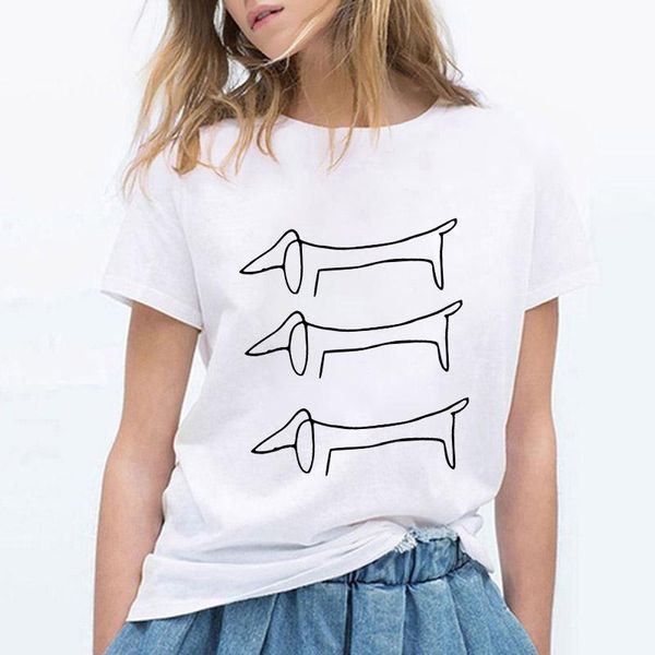 

women's t-shirt 2021 simple tshirt dog graphic t shirt female home custom casual t-shirts tees ladies summer short sleeve 3d tee girl, White