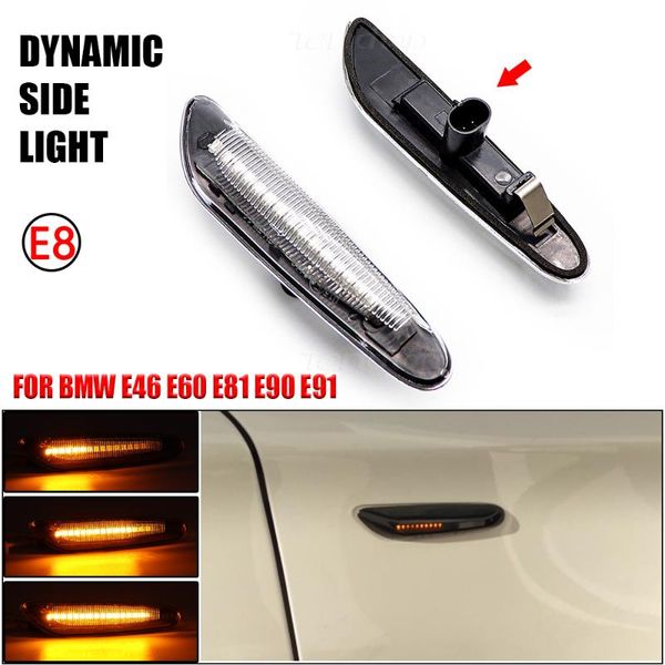 

emergency lights car styling dynamic flashing led side marker turn signal light for e90 e91 e92 e93 e60 e87 e82 e46 indicator lamp