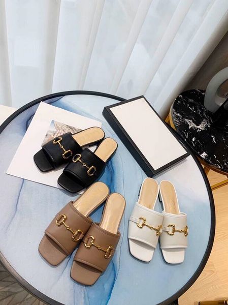 

sandals fashion women's casual summer sheep leather beach shoes female peep toe slippers metal woman slipper g33021, Black