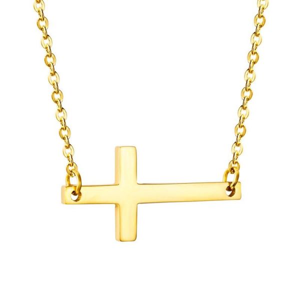 

retro cross jewelry steel necklace pendant statement necklaces gift for women children choker collar collier chains, Silver
