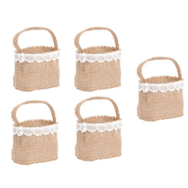 

storage baskets 5pcs elegant wedding party bag beautiful candy linen pouches
