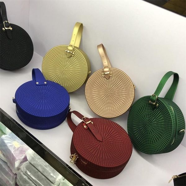 

evening bags round gel bag 2021 style national woven frosted pvc one-shoulder cross-body