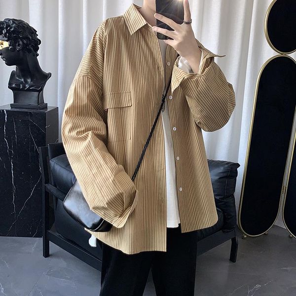 

men's casual shirts corduroy autumn winter men soft cotton shirt korean style long sleeve clothes woman streetwear khaki 2021, White;black