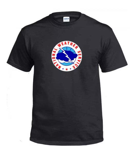 

national weather service t-shirt weather bureau nws meteorology retro tee shirt, White;black