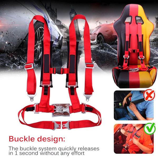 

safety belts & accessories universal sports racing harness seat belt 4 point adjustable fixing mounting quick release nylon car