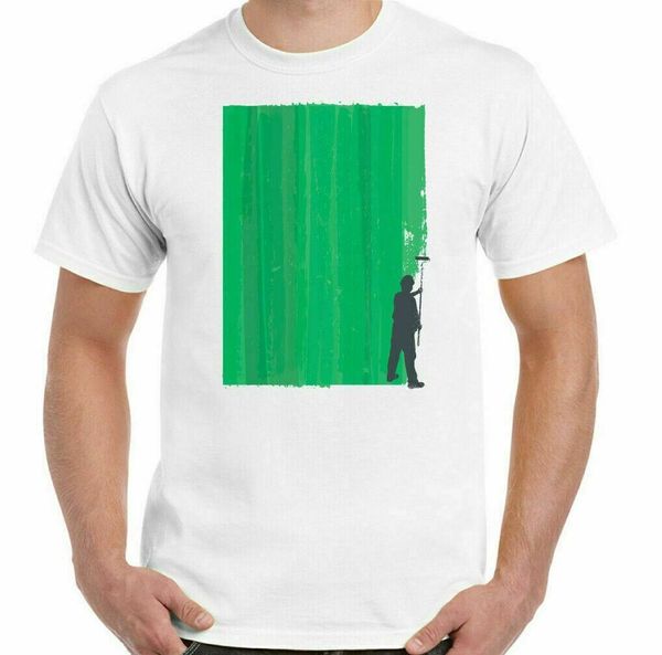 

Decorator t-shirt, men funny banksy style street paint art unisex top, White;black