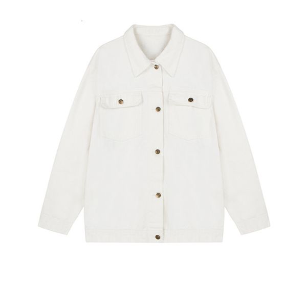

women's jackets jacket white female jeans print, long sleeve loose with buttons mjv5, Black;brown