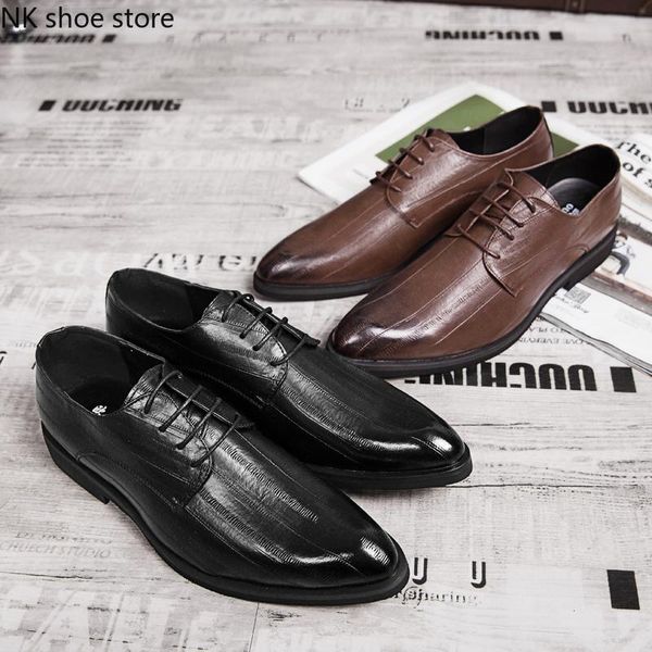 

cuero working dress mens sport high size heel man fashion lether zapatillas shoes hombre genuine men winter de 2021 loafers for, Black