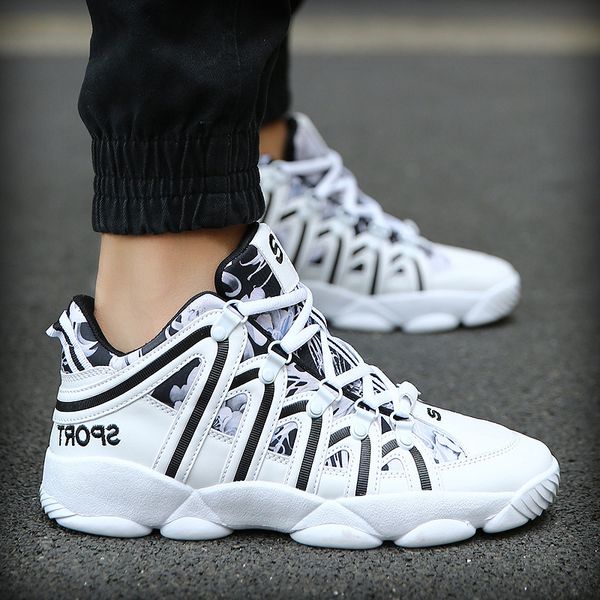 

cross-border off men women trainers sports size running shoes high-men's four seasons casual sneakers white thick sole shoe couples cod, White;red