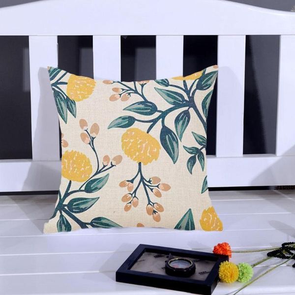 

pillow case single-sided linen retro printed sofa pillowcase peach modern home 45*45cm skin q4f5