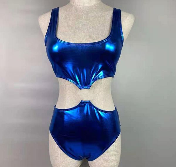 

fashion lady simple split swimwear two pieces bright letter patchwork bikini set metal ring high waist swimsuit, White;black