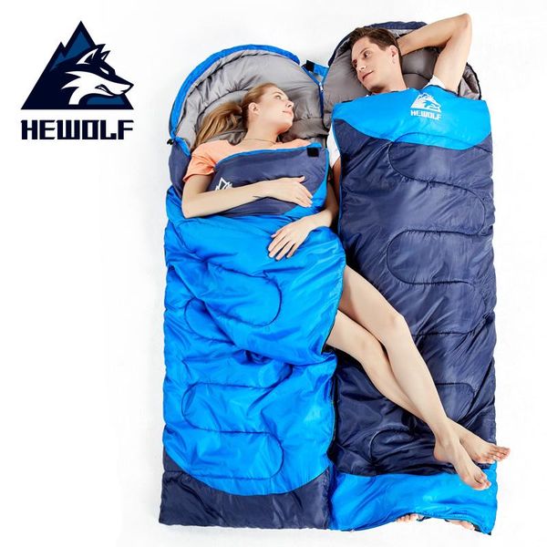 

sleeping bags hewolf 1.3/1.6/1.8kg camping bag 4 season outdoor hiking travel waterproof splicable single