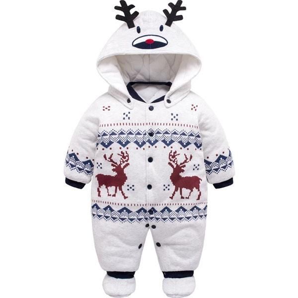 

footies baby jumpsuit thick cotton-padded clothes winter children's camouflage climb 3-12m, Blue