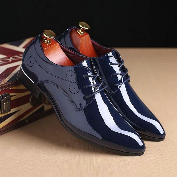 

shoe luxury designer brand men cinnamon wearing pointy oxford formal deal patent leather shoes 456 tlyn, Black