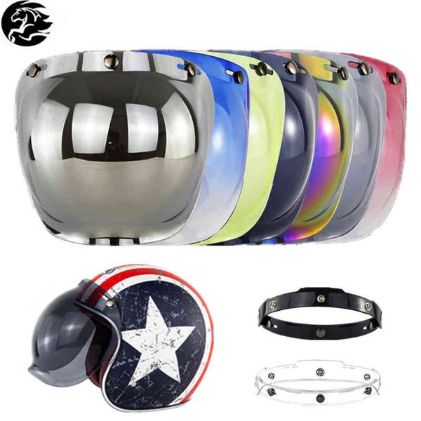 Bubble Helmet FaceShield Flip Up Casco Moto Visor Lens Capacete Windshield Motorcycle Clemets Accessorie