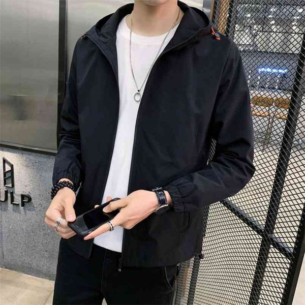 

jacket men spring autumn windproof s casual coats bomber fashion hooded male slim fit hoody outwear k341 210811, Black;brown