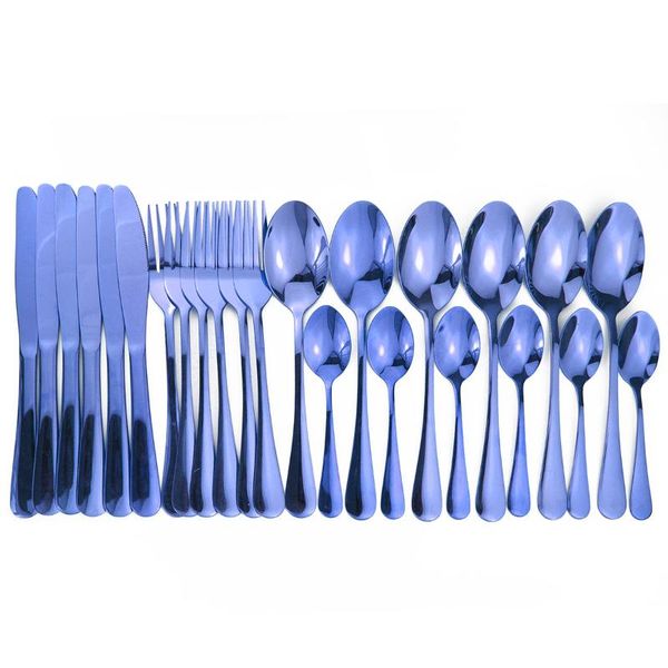 

dinnerware sets 24pcs shiy luxury gold cutlery wedding tableware forks knives spoons silverware travel set drop